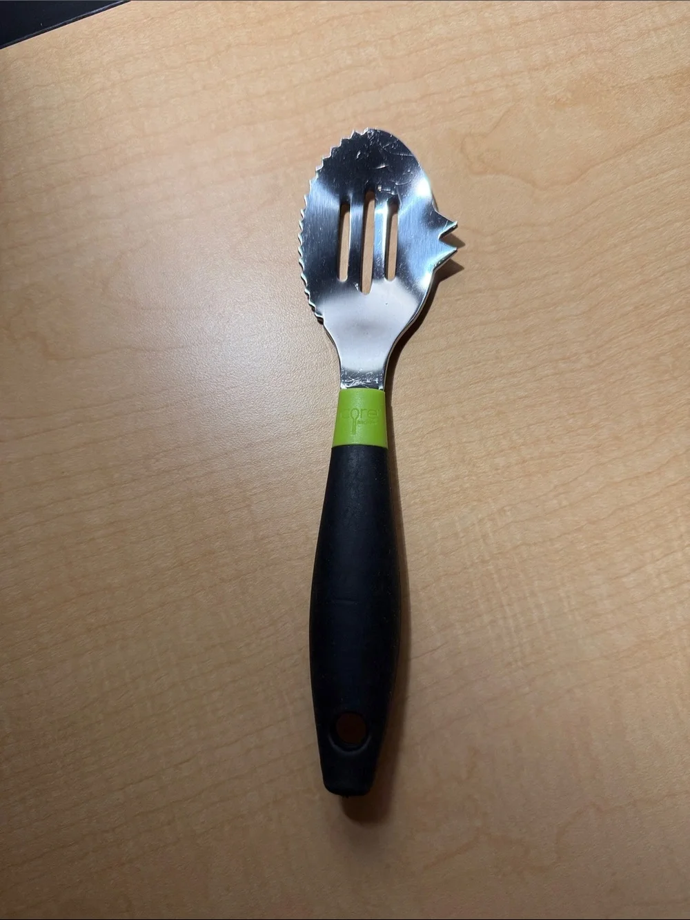Green & Black Stainless Steel Multi-Tool Pasta Spoon/ Avocado tool